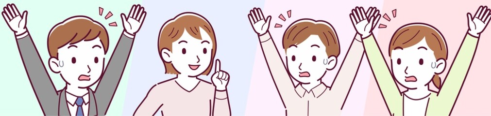 4 young men and women