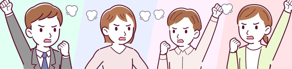 4 young men and women