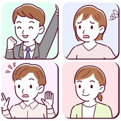 4 young men and women