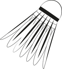 Shuttlecock for playing badminton isolated vector illustration. Black shuttlecock for the game. Sports Equipment