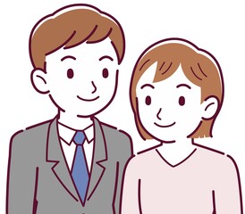 Office worker husband and wife