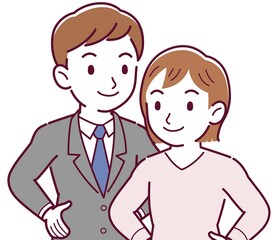 Office worker husband and wife