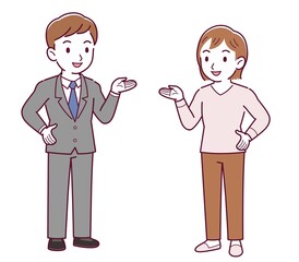 Office worker husband and wife