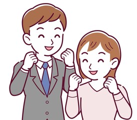 Office worker husband and wife