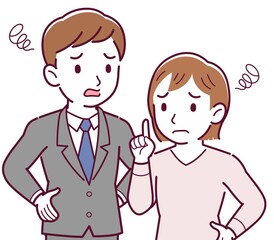 Office worker husband and wife