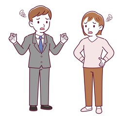 Office worker husband and wife