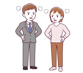 Office worker husband and wife