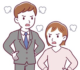 Office worker husband and wife