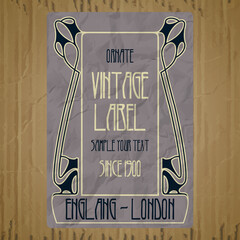 vector vintage items: cover Art Nouveau