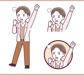 A serious man in a jacket