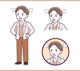 A serious man in a jacket