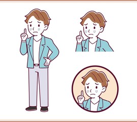 Brown-haired man in blue jacket