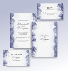 Watercolor wedding invitation card set