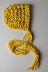 hand made knitted bonnet 
