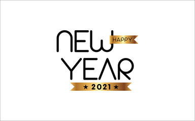  Illustration vector graphic of 2021 Happy New Year logo design template
