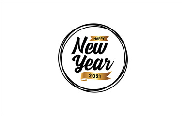 Obraz premium Illustration vector graphic of 2021 Happy New Year logo design template