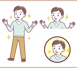 Dad in blue long sleeves