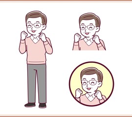 Healthy elderly man with glasses