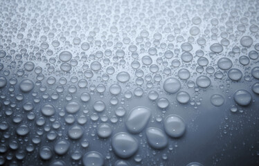 Waterdrops on shiny surface