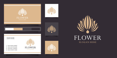 Creative lotus flower logo and business card