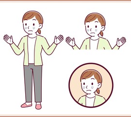 カーディガンをきた若い女性