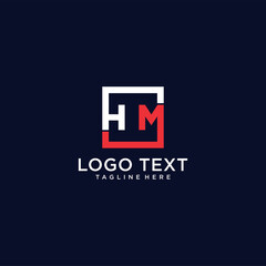 Initial letter HM logo type with design for company and business logo.premium Vector