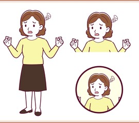 Plump woman in yellow clothes