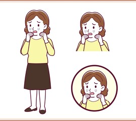 Plump woman in yellow clothes