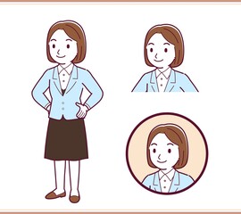 Woman in light blue suit