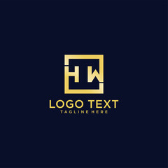 Initial letter HW logo type with design for company and business logo.premium Vector