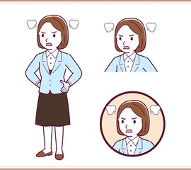 Woman in light blue suit