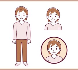 Young woman in pink clothes