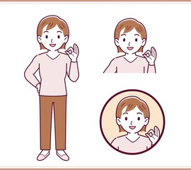 Young woman in pink clothes