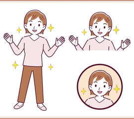 Young woman in pink clothes