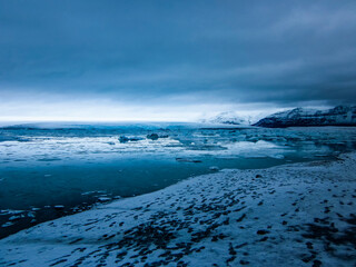 Fototapeta na wymiar Winter landscape in Jokulsarlon, Iceland, Northern Europe