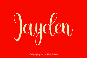  Jayden Male Name in Cursive Typescript Typography Text