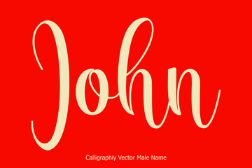 John Male Name in Cursive Typescript Typography Text