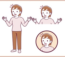 ピンクの服を着た若い女性