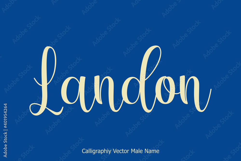 Fototapete landon male name in cursive typescript typography text