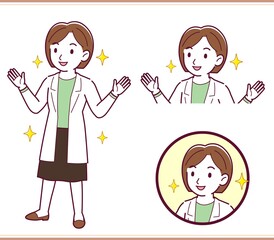 Young woman in a lab coat