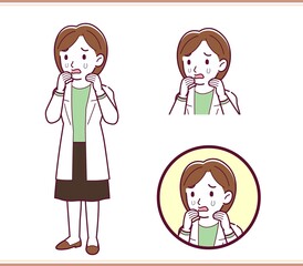 Young woman in a lab coat