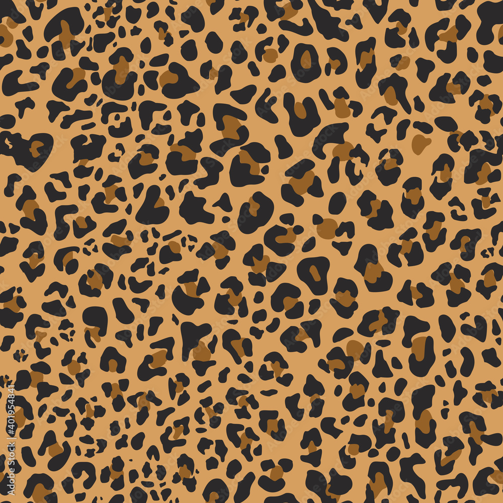 Poster leopard skin seamless pattern. abstract pattern of dark spots on an orange background. fabric print.