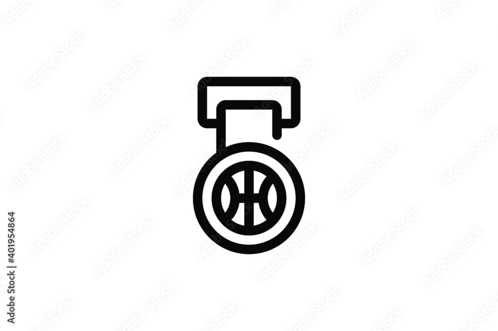 Poster Basketball Outline Icon - Basketball