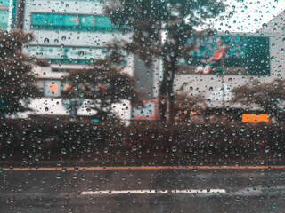 rain with glass
