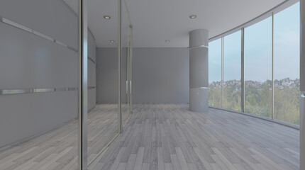 Modern meeting room. 3D rendering.