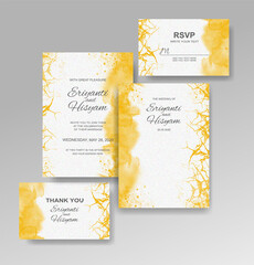 Watercolor wedding invitation card set 