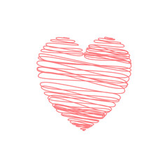 red heart on white background