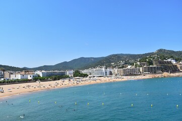 Fototapeta na wymiar Beach in Tossa del Mar, Costa Brava, Catalonia, Spain