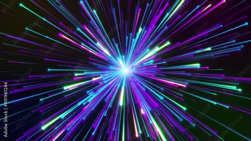 Poster abstract sweet motion colorful dots and lines glowing light burst background seamless loop animation