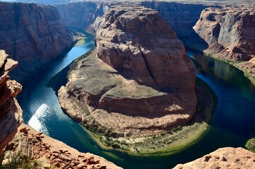 Horseshoe Bend near the town of Page in Arizona, USA, late afternoon
